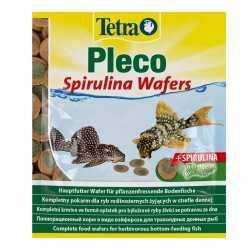 Tetra Pleco Spirulina Wafers 15g - pokarm dla roślinożernych ryb dennych