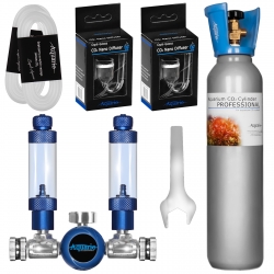 Aquario BLUE TWIN Standard - podwójny zestaw CO2 z butlą 8l