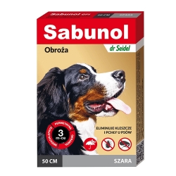 SABUNOL - obroża ozdobna biobójcza dla psa 50cm szara