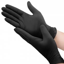 Rękawice ochronne nitrylowe czarne 2 sztuki - grube rozmiar L