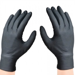 Rękawice ochronne nitrylowe czarne 100 sztuk - grube rozmiar XL